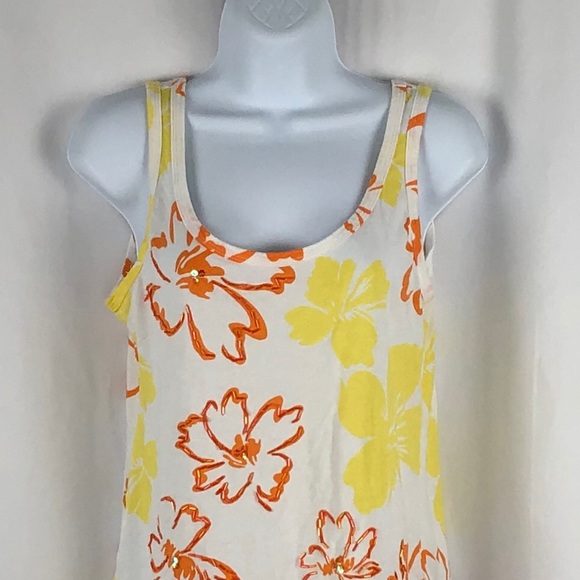 NY & Co. Cotton knit embellished tank top M - Picture 5 of 12